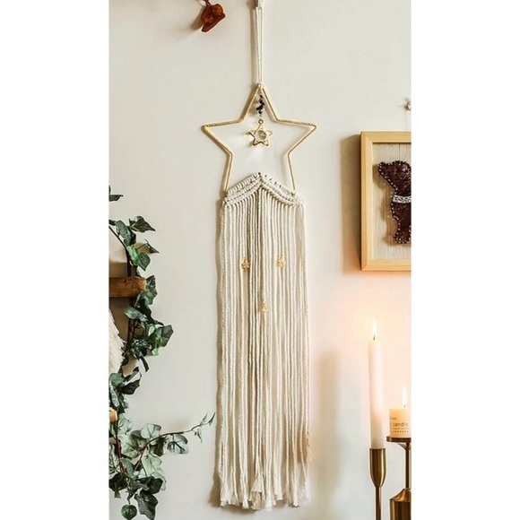 Bohemian Macrame Knitted Star Charm Wall Decor - Picture 1 of 3